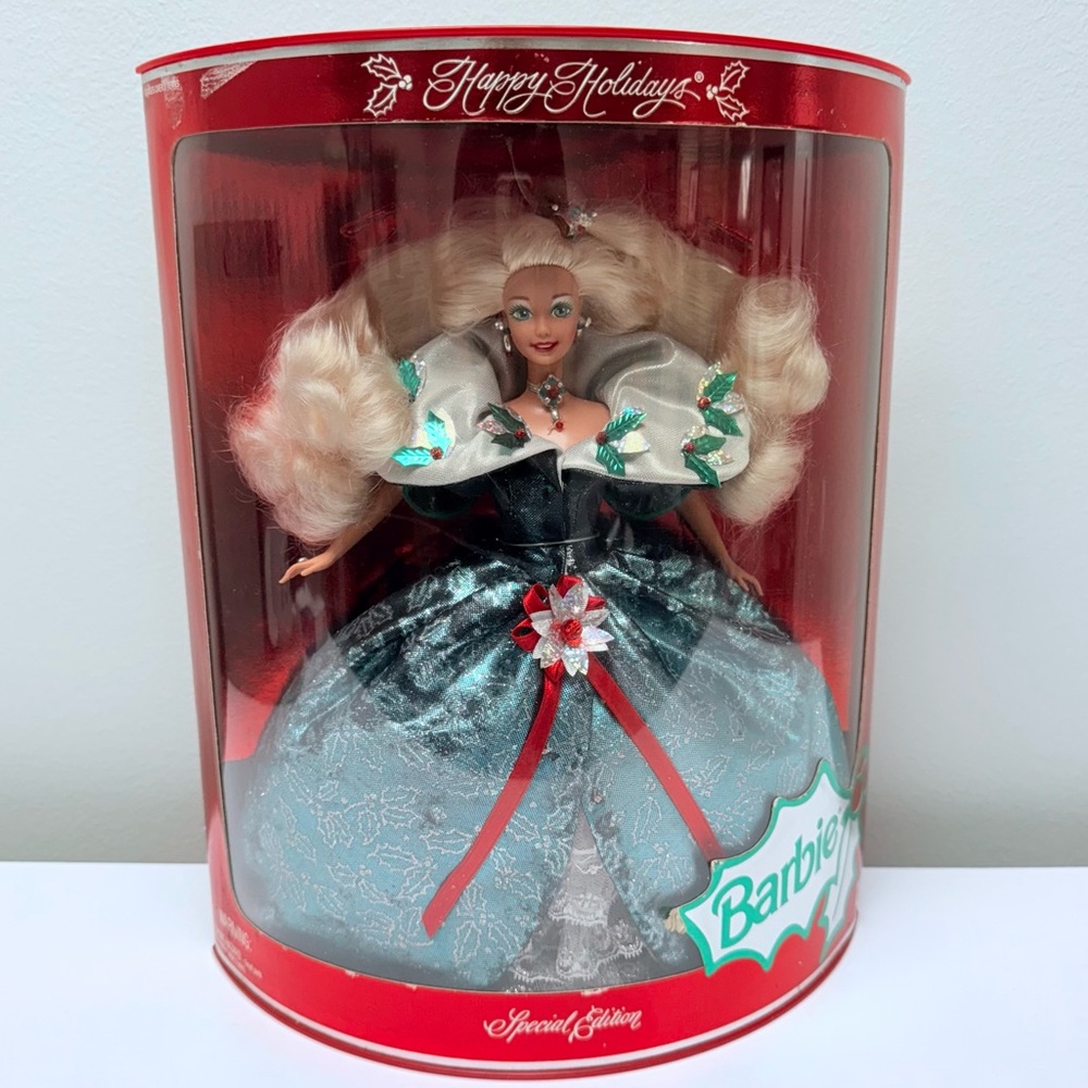 NIB 1995 Happy Holidays Special Edition Barbie, collector doll stand included